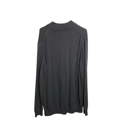 GH Bass & CO Men’s Gray Sweater 3/4 Zipper 100% Cotton Fishing Top - Picture 3 of 10